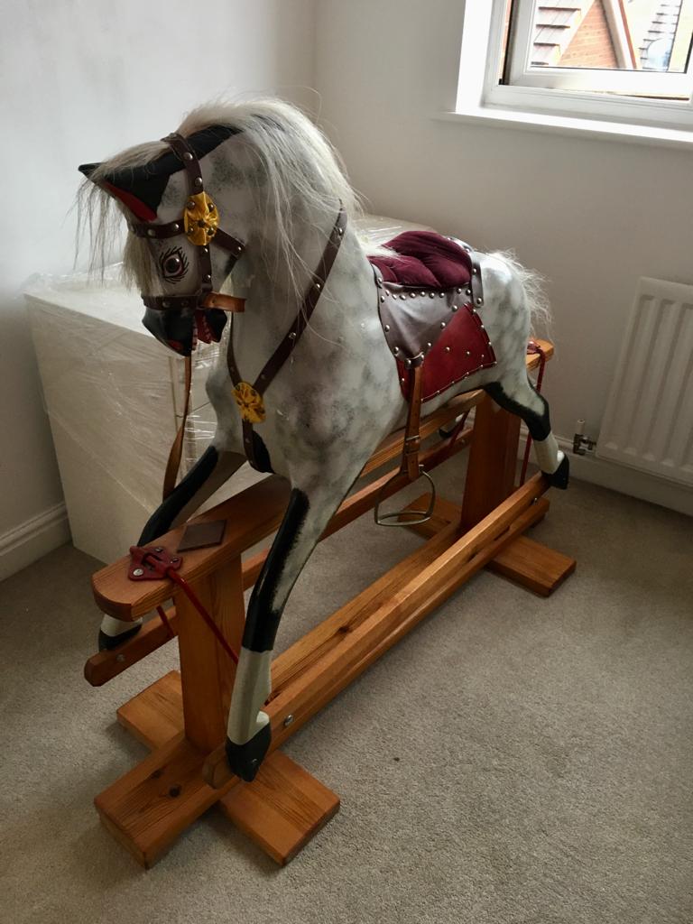 Rocking horse ready to be packaged